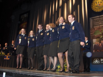 The first time the 2006-2007 Indiana FFA State Officer Team took the stage. 